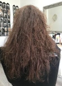 הורדת נפח ושיקום שיער - לפני הטיפול- ג'ולי מורד